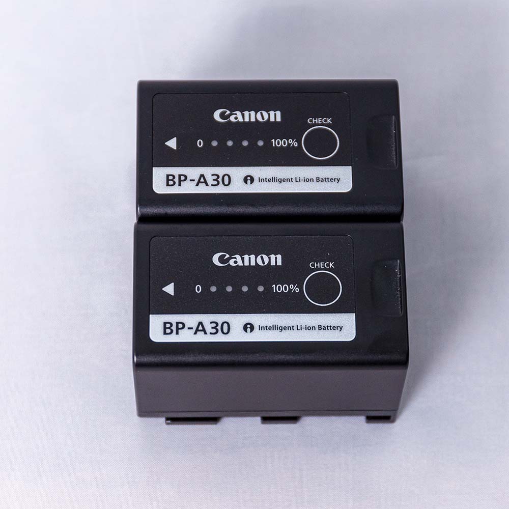 Image for Two Canon BP-A30 batteries for Canon C200, C300 mk II, C200B hero section