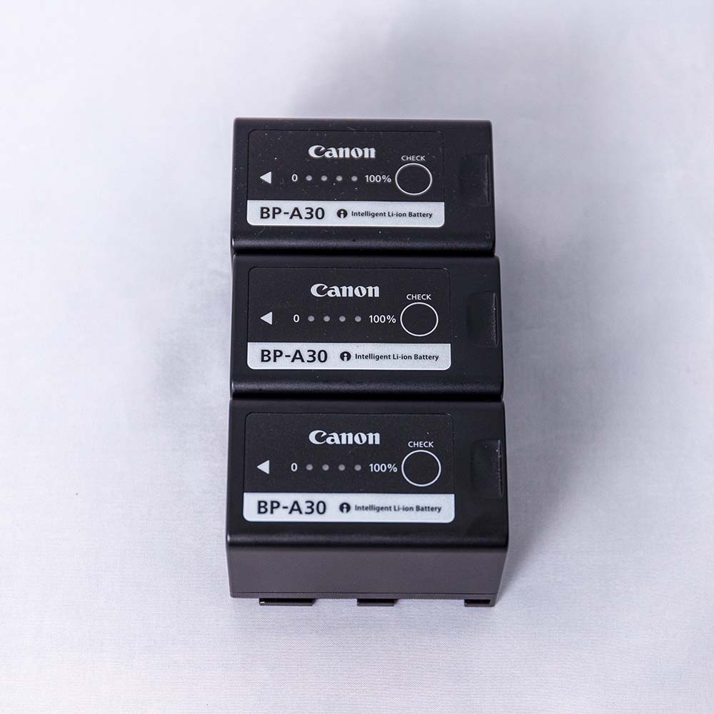 Image for Three Canon BP-A30 batteries for Canon C200, C300 mk II, C200B hero section